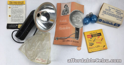 1st picture of Vintage Kodak Flash Holder + Manual, 2 bulbs+  Film Mailer For Sale in Cebu, Philippines
