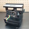 Polaroid OneStep 600 Land Camera Black Rainbow Vintage Strap Untested Top Gun