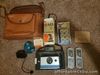 Vintage Polaroid Automatic 210 Land Camera with Case, Strap, Flash As Is