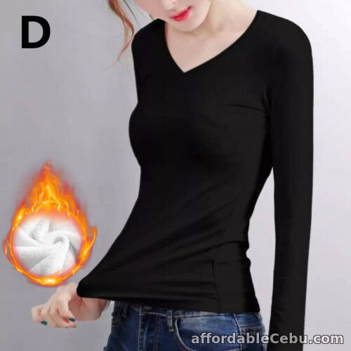 1st picture of Women's Bottoming Shirt Thermal Underwear Tops Warm Clothes V/Round Neck For Sale in Cebu, Philippines