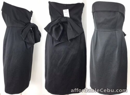 1st picture of BNWT LK Bennett Dress Strapless Cocktail Bow Black Ribbed CT Dr Setif Party 10UK For Sale in Cebu, Philippines