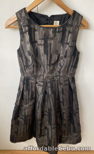 1st picture of Anthropologie Seen Worn Kept Black Bronze Skater Fit and Flare Mini Dress - 8 For Sale in Cebu, Philippines