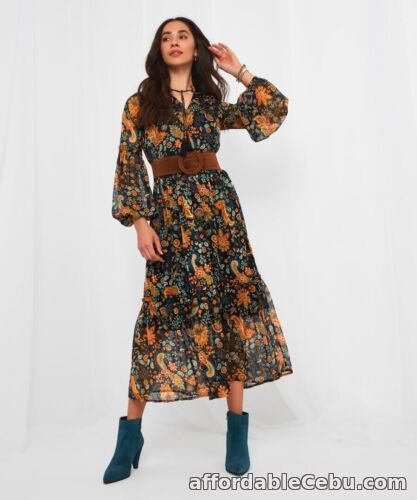 1st picture of Joe Browns Make A Statement Midi Dress Boho Hippie Floral Paisley Orange. UK 10 For Sale in Cebu, Philippines
