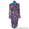 Hobbs Women's Silk Rori Midi Dress Size 10 USA 6 Long Sleeve Blue Floral Summer