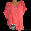 Womens T-Shirt Ladies Batwing Short Sleeve Lace Hollow Baggy Casual Tops Blouse