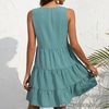 Sleeveless Casual Dress With Ruffles Comfortable Fabric For Women On A