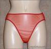 Vintage Style Completely Sheer Transparent Nylon Panties RED 