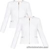 Ted Baker Womens Casual Zip Jacket Ivory Textured Crop Bow Jackets Smart White