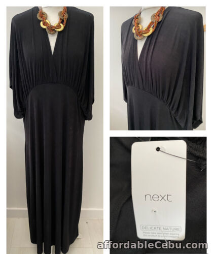 1st picture of Next Sz 22 NEW Black Grecian Style Long Maxi Dress Low Back £48 With Stretch For Sale in Cebu, Philippines