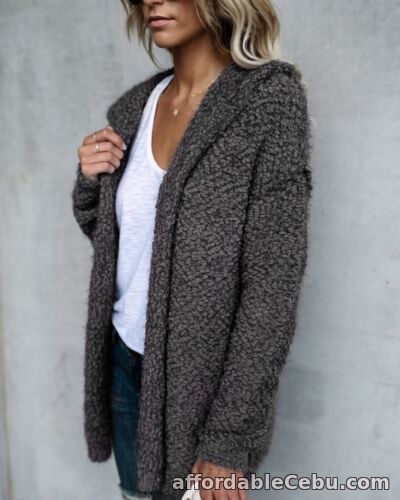 1st picture of Womens Plush Coat Cardigan Ladies Fleece Fur Hooded Fluffy Jacket Tops Outwear For Sale in Cebu, Philippines