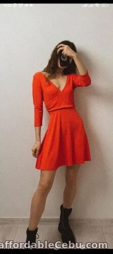 1st picture of Topshop Wrap Back Skater Womens Dress stretch bodycon 3/4 sleeve uk 16 For Sale in Cebu, Philippines