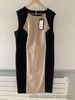 Olsen Smart Knee Length Shift Dress UK18 Brand New With Tags Beige and Black