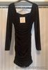 QED London Black Gold &Ruched Detail Bodycon Dress BRAND NEW + TAGS (Size 10 UK)