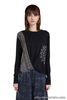 Desigual AW20 Marsella Long Sleeved Draped T-shirt 20WWTKAO RRP£64 Black Red