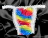 Rainbow Satin Silky Sissy Frilly Lace Bikini Tanga Knickers Briefs CDTV Panties