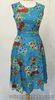 Anmol 50s Inspired Cotton Floral Audrey Tea Dress - turquoise - size 10
