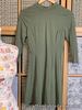 New Look Green 2/4 sleeve high neck A- Line Dress With Label UK 12