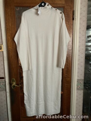 1st picture of BNWT Mango MNG Soft OFF WHITE BUTTON DETAILING HIGH NECK KNIT JUMPER DRESS Large For Sale in Cebu, Philippines