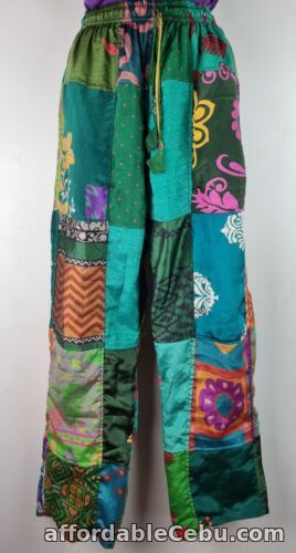 1st picture of S-5XL Silk Patchwork Trousers Hippie Boho Yoga Pants Wide Leg Festival HT20 For Sale in Cebu, Philippines
