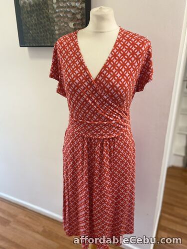 1st picture of Boden Women's Lola Jersey Dress Red Pink Abstract Wrap Size Uk 18R J0592. For Sale in Cebu, Philippines