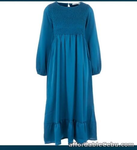 1st picture of Giulia Rosi sapphire blue satin shirred midi dress Size 14 NEW For Sale in Cebu, Philippines