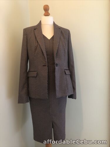 1st picture of Next Tailoring Dress size 12 + Jacket Size 14 Brown Burgundy Cream Black Colour For Sale in Cebu, Philippines