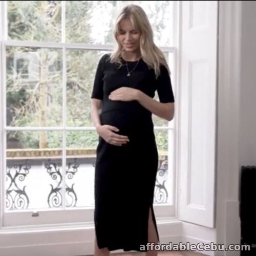 1st picture of Seraphine Ribbed Black Maternity Layer Midi Dress BNWT Sz 12 Petite Length For Sale in Cebu, Philippines