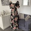 BNWT Black Floral Molokini Off The Shoulder Maxi Dress Size 14 City Chic RRP £60