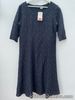 NEW COTTON TRADERS Size 12 Stretch Lace FIT & FLARE Dress NAVY 3/4 Sleeve RRP£50