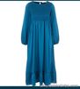 Giulia Rosi sapphire blue satin shirred midi dress Size 14 NEW