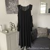 BNWT Black Scoop Neck Cold Shoulder Flared Sleeve Swing Midi Dress Size16 RRP£60