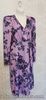 Fourteenth Place Womens Size Small Lilac Floral Faux Wrap Long Sleeve Dress NWT