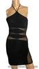 Yours Paris Women's Halter Dress Black Stretch Sheer Size Small Retail