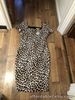 Ladies Stunning Beige Animal Print Lined Heavy Fabric Anthology Dress, Size 16