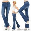 Women's Bootcut stretch Jeans Tall Long leg Denim Flared Pants Blue fade UK 6-14