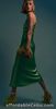 Zara cut out back green satin Dress Size XS!