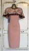 MIXAGE Ladies Designer Peach Sequin Cape Occasion Midi Dress 8 / 10 NWT £159