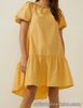 Oasis Yellow Pleat Tuck Puff Sleeve Dress Size 10 BNWT New RRP £45