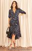 Bella and Blue Midi Wrap Dress With Short Cuff Sleeve , Black Size UK 16 rrp £45