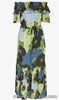 New Next Size 10 Black Blue Green Floral Print Off Shoulder Maxi Dress Holiday
