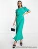 Nobodys Child Women's Green Animal Print Satin Midi Dress Size 10