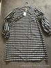 h&m Navy Blue check Dress Size large H&m Puff Sleeves