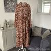 BNWT Orange Leopard Print Long Sleeve Tiered Asymmetric Hem Maxi Dress Size 8-10