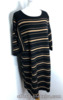BNWT Monsoon black camel striped knit jumper dress L NEW cotton slouchy draped