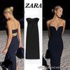 ZARA Cut Out Midi Black Dress SMALL BNWT 7385/210