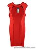 BNWT M&S Size 12 Long Dress Red Wiggle Stretchy Below Knee Cut Out Textured