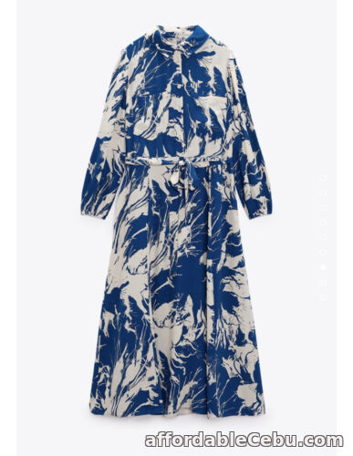 1st picture of ZARA FLORAL PRINTED MIDI SHIRT DRESS. BLUE. SIZE XXL For Sale in Cebu, Philippines