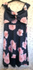 Quiz Navy Pink Floral Dip Hem Dress Size 14 NEW