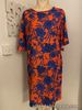 Brand New Tags-Size 24-Pretty Coral/Blue Floral Tunic Floaty Dress