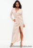 New Missguided Maxi Dress Blush Pale Pink Shade Size 4 Wrap Front XS